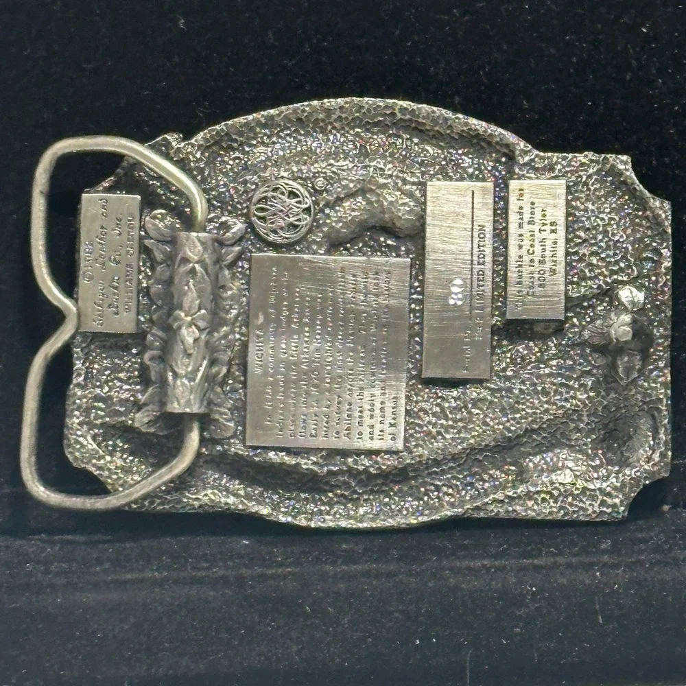 Vintage 1982 Wichita KS Commemorative Cattle Train Belt Buckle Siskiyou 80